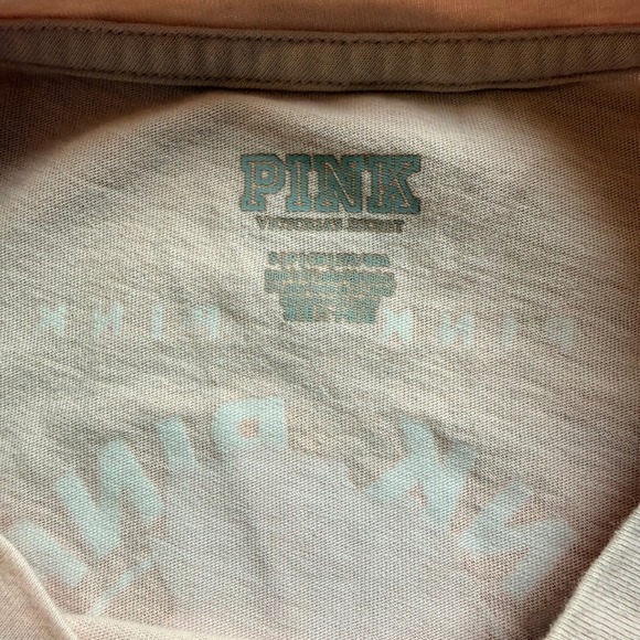 Victoria's Secret PINK Long Sleeve T Shirt Rose Graphic Light Pink Size Medium - Picture 3 of 6